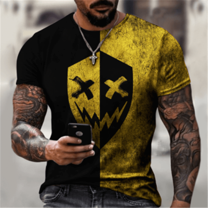 T-shirt Masculina com Estampa Digital 3D - Diversas Expressões e Tamanhos até 6G