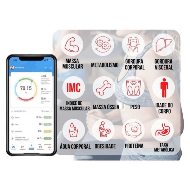 Balança Digital Smart de Bioimpedância