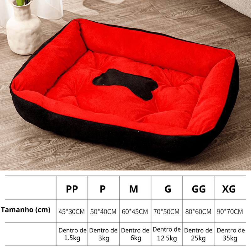 Cama Quadrada Grossa Quente para Cães e Gatos