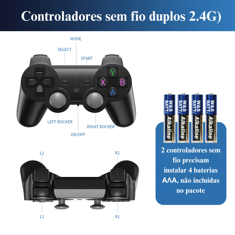 Ampown GD20 Game Console 4K 60fps HDMI Saída de Baixa Latência