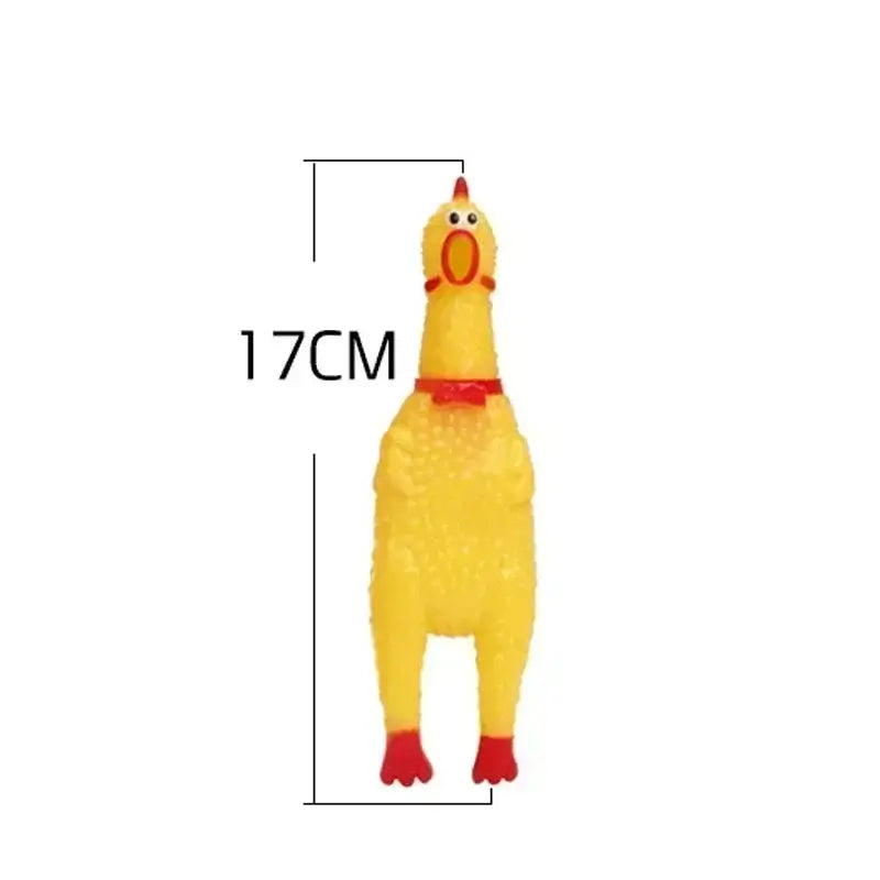 Borracha Amarela Exhaust Chicken Toy para Pet