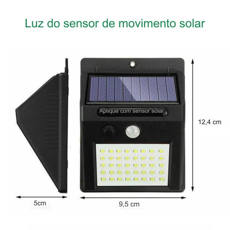 Luminária Solar LED com Sensor de Movimento PIR - Iluminação Eficiente e Sustentável