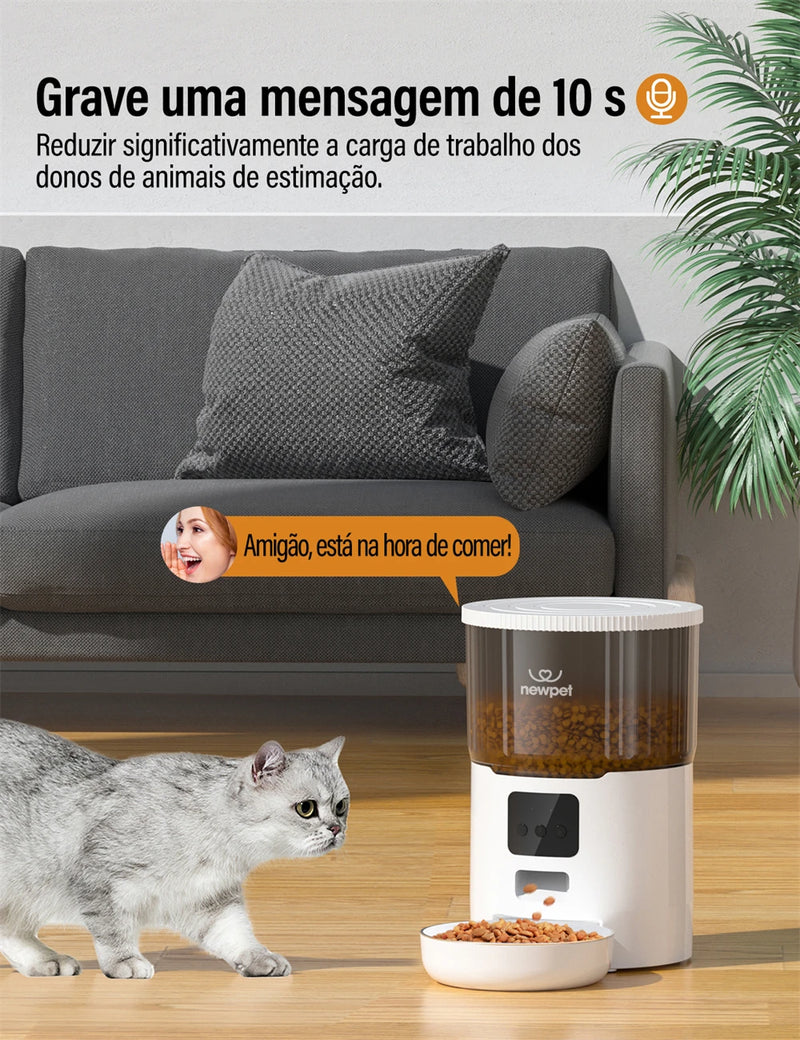 Newpet Alimentador Temporizado para Cães e Gatos 4L