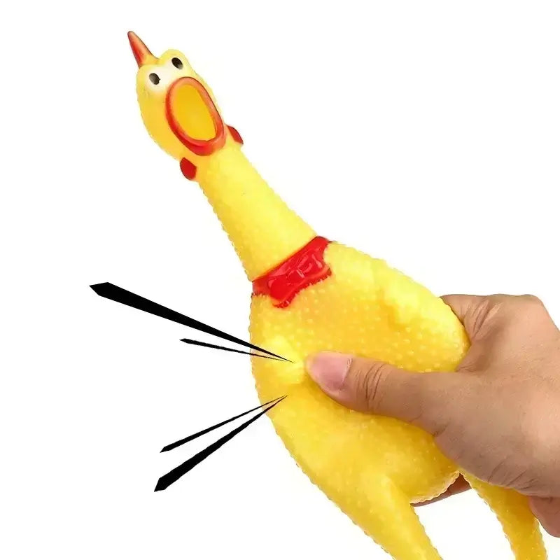 Borracha Amarela Exhaust Chicken Toy para Pet