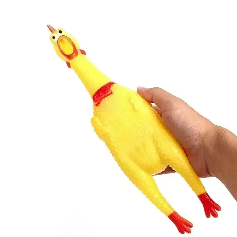 Borracha Amarela Exhaust Chicken Toy para Pet