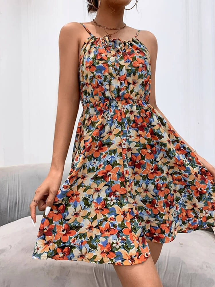 Vestidos Femininos Elegantes - Vestido Floral Sem Mangas